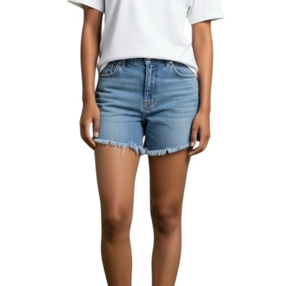 American Eagle Super Stretch Hi-Rise Shortie Denim Shorts Size 2 - Picture 1 of 11